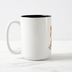 Caneca De Café Em Dois Tons tigre, tigre de desenho animado, fotos de natal