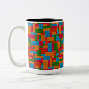 Caneca De Café Em Dois Tons Tijolo de Construção Colorido