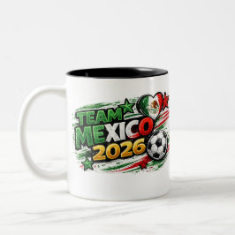Caneca De Café Em Dois Tons TIME MÉXICO 2026 Fã| Orgulho Mexicano Futebol