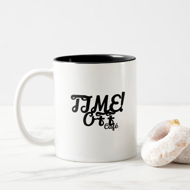 Caneca De Café Em Dois Tons Time Off Café Mug (Com Donut)
