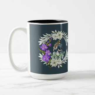 Caneca De Café Em Dois Tons Timeless love story dark teal