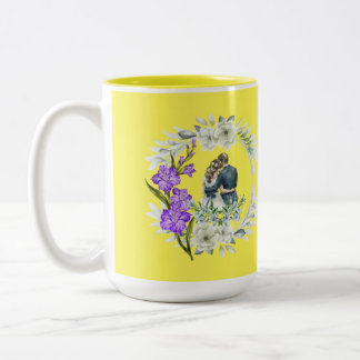 Caneca De Café Em Dois Tons Timeless love story yellow