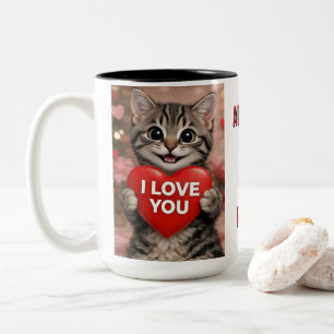 Caneca De Café Em Dois Tons Tinsel o Gatinho de Natal
