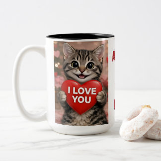 Caneca De Café Em Dois Tons Tinsel o Gatinho de Natal
