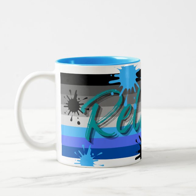 Caneca De Café Em Dois Tons Tinta Relaxada (Esquerda)