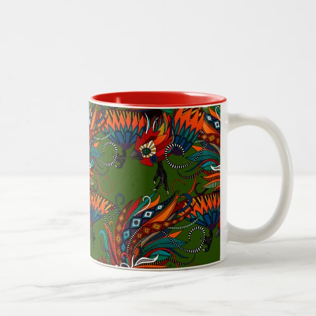 Caneca De Café Em Dois Tons tinta verde de galeria (Direita)