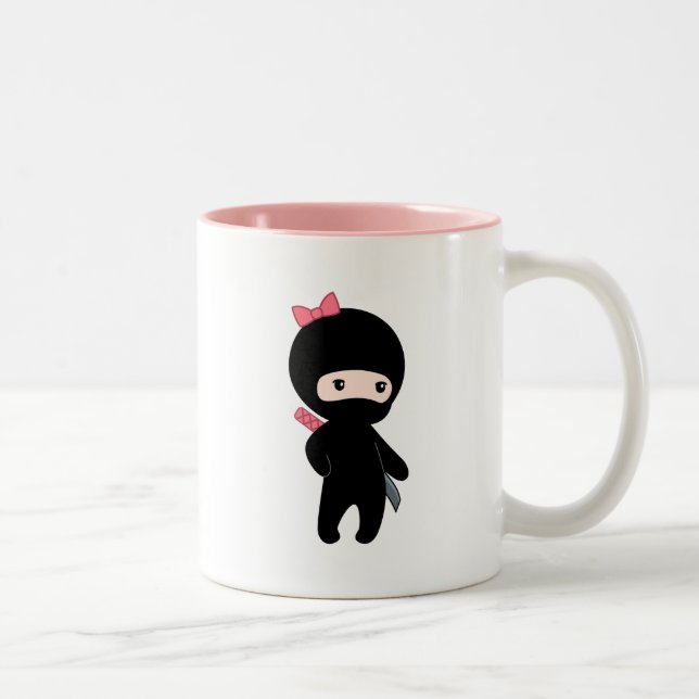 Caneca De Café Em Dois Tons Tiny Ninja Girl (Direita)