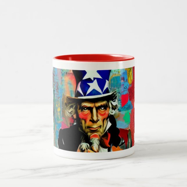 Caneca De Café Em Dois Tons Tio Americano Sam Mug (Centro)