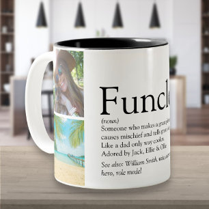 Caneca De Café Em Dois Tons Tio, Definicção do Tio 4 Colagem de Fotos