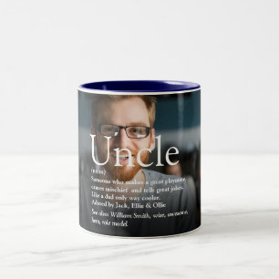 Caneca De Café Em Dois Tons Tio Diversão Legal Citação Tipográfica Moderna Fot