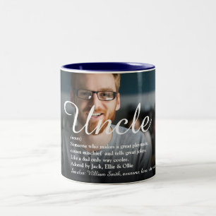 Caneca De Café Em Dois Tons Tio Divertido, Definição de Funcle Foto de Roteiro
