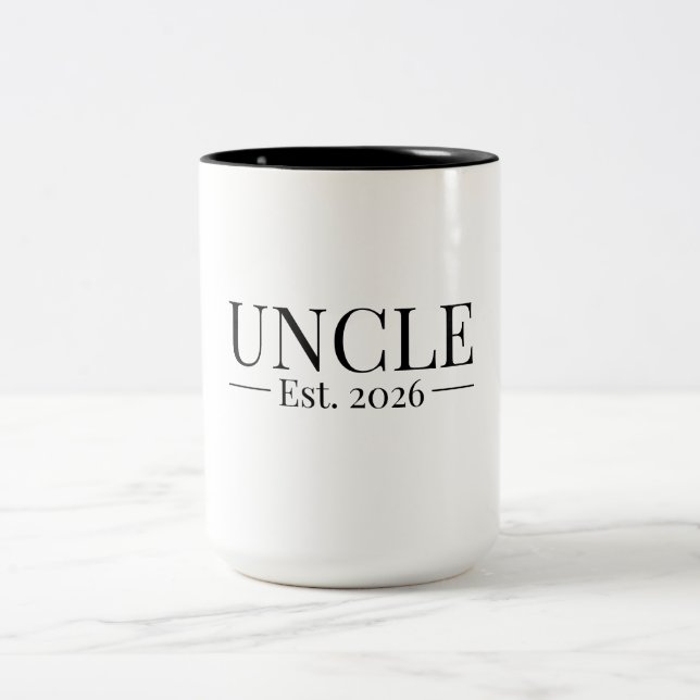 Caneca De Café Em Dois Tons Tio Estabelecido 2026 (Centro)