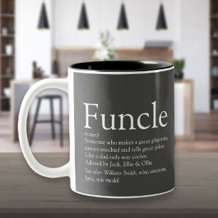 Caneca De Café Em Dois Tons Tio Funcle Favorito Definição Moderna Cinza