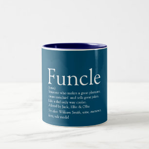 Caneca De Café Em Dois Tons Tio Funny Definição Cotação Azul