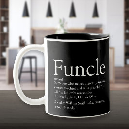 Caneca De Café Em Dois Tons Tio Moderno de Definição Preto do Funcle Favorito