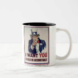 Caneca De Café Em Dois Tons Tio Sam diz: "Me Mantenha Responsável!"