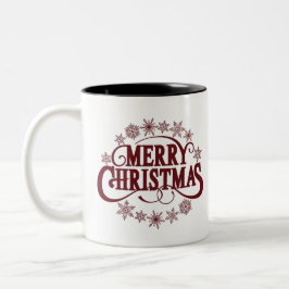 Caneca De Café Em Dois Tons Típica de Natal Feliz Coffee Mug