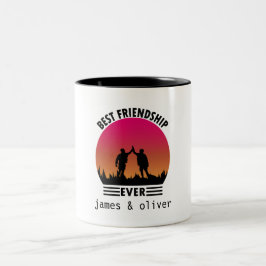 Caneca De Café Em Dois Tons Típica dos melhores amigos modernos para sempre