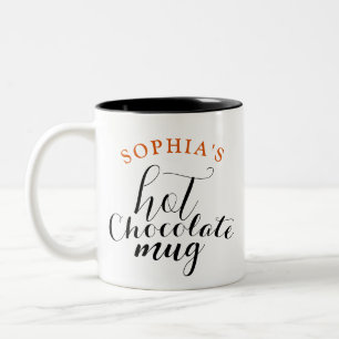 Caneca De Café Em Dois Tons Típica Mug de Chocolate Quente com Nome e Inicial