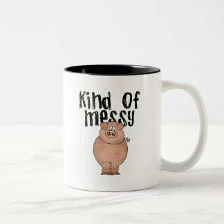 Caneca De Café Em Dois Tons Tipo do porco do camiseta desarrumado e dos