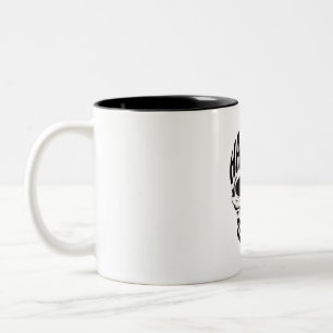 Caneca De Café Em Dois Tons Tipografia de Crânio Alma Assombrada