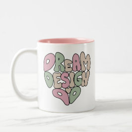 Caneca De Café Em Dois Tons Tipografia de Letra de Mão do Dream Design