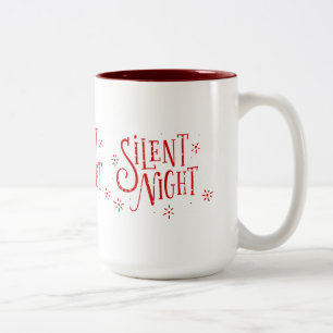 Caneca De Café Em Dois Tons Tipografia de Natal Moderna das Noites Silenciosas