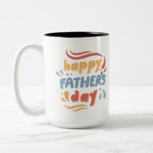 Caneca De Café Em Dois Tons Tipografia do Dia de os pais Feliz e Colorida Mode