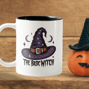 Caneca De Café Em Dois Tons Tipografia Gótica Halloween Básico de Chapéu de Br