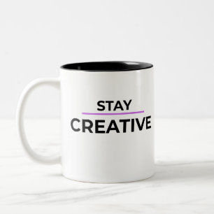 Caneca De Café Em Dois Tons Tipografia Minimalista Fique Criativo 