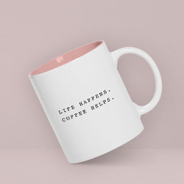 Caneca De Café Em Dois Tons Tipografia Moderna Divertida e Na Moda A Vida Acon