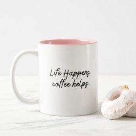 Caneca De Café Em Dois Tons Tipografia Moderna Divertida e Tendência A Vida Ac