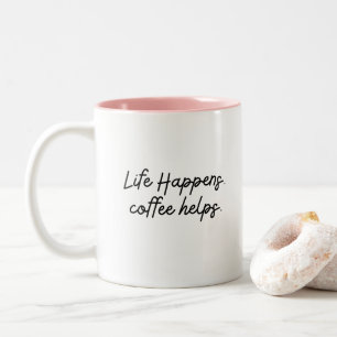Caneca De Café Em Dois Tons Tipografia Moderna Divertida e Tendência A Vida Ac