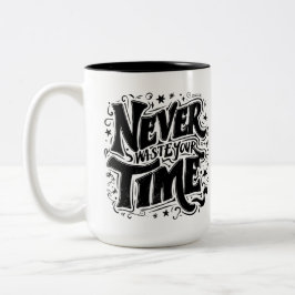 Caneca De Café Em Dois Tons Tipografia motivacional
