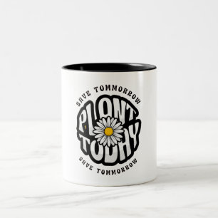 Caneca De Café Em Dois Tons Tipografia Retro de Margarida para Plantar Hoje