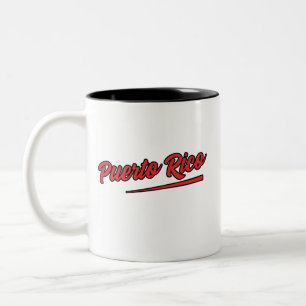 Caneca De Café Em Dois Tons Tipografia Vermelha Porto Rico