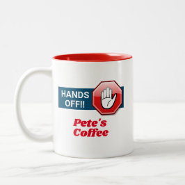 Caneca De Café Em Dois Tons Tire As Mãos!Personalizado