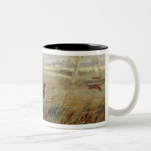 Caneca De Café Em Dois Tons Tiro do pato (óleo em canvas)