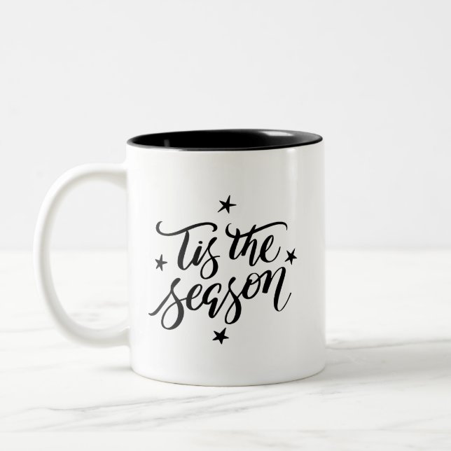 Caneca De Café Em Dois Tons Tis The Season Black (Esquerda)