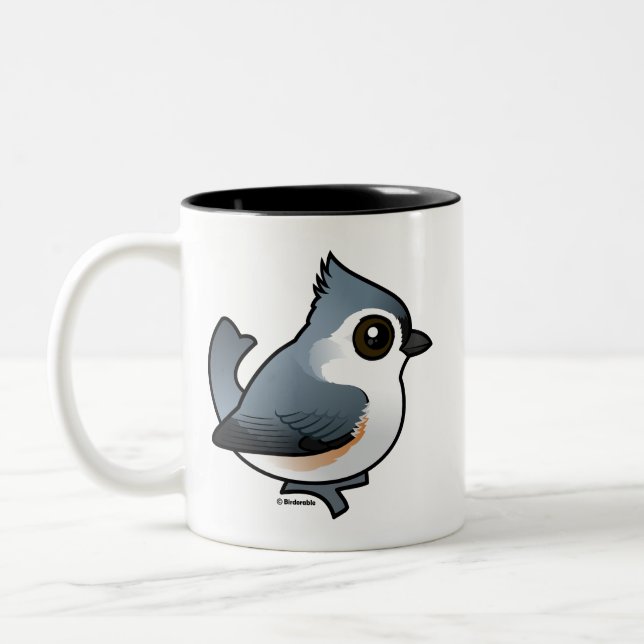 Caneca De Café Em Dois Tons Titmouse tufado (Esquerda)