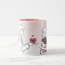 Caneca De Café Em Dois Tons Título: Primeiro Dia dos Namorados Juntos Personal