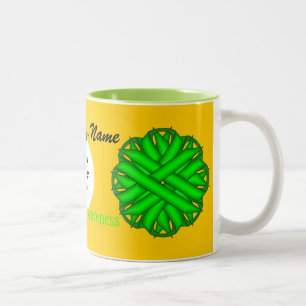 Caneca De Café Em Dois Tons Tmpl da Flower do verde limão por Kenneth Yoncich