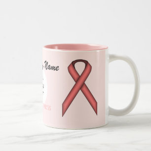 Caneca De Café Em Dois Tons Tmpl de fita padrão rosa por Kenneth Yoncich
