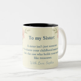 Caneca De Café Em Dois Tons To My Sister – Custom Photo Coffee Mug
