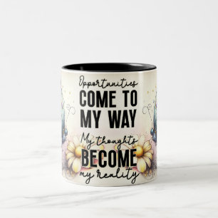 Caneca De Café Em Dois Tons Toalha de Borboleta Inspiradora