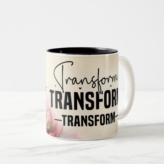 Caneca De Café Em Dois Tons Toalha de Borboleta Inspiradora (Frente Esquerda)