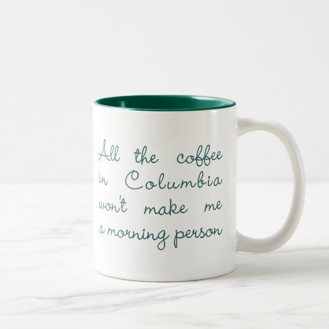 Caneca De Café Em Dois Tons Todo o café em Colômbia (verde) (Direita)