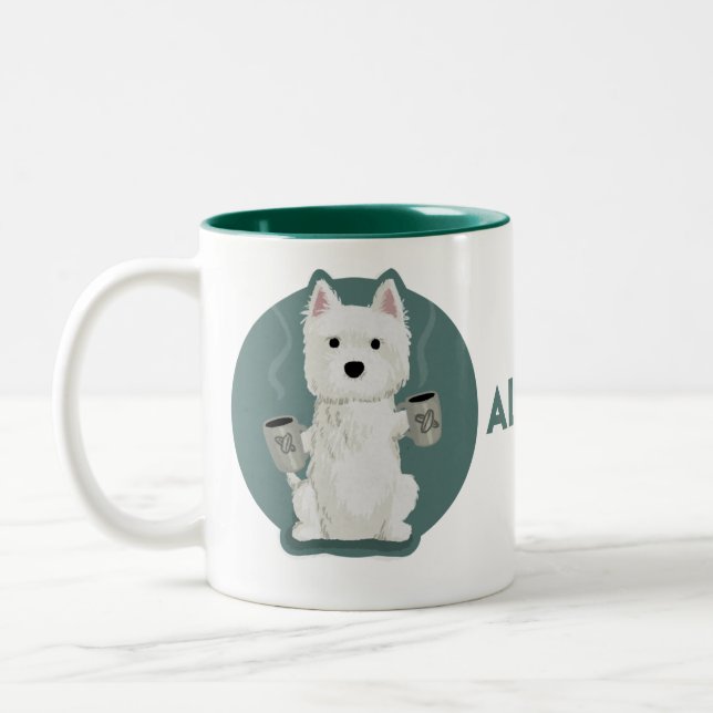Caneca De Café Em Dois Tons Todo o café [Westie] (Esquerda)