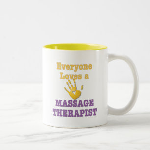 Caneca De Café Em Dois Tons Todos ama um terapeuta da massagem