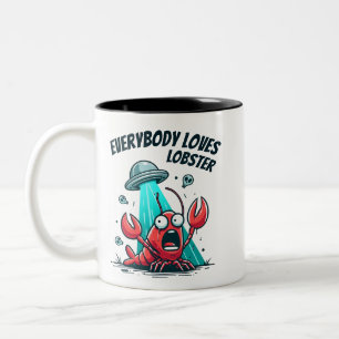 Caneca De Café Em Dois Tons Todos amam lagosta - abdução
